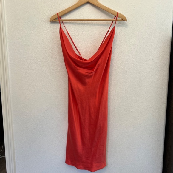 Naked Princess Silk Cowl Neck Slip Dress Size L - Picture 3 of 9